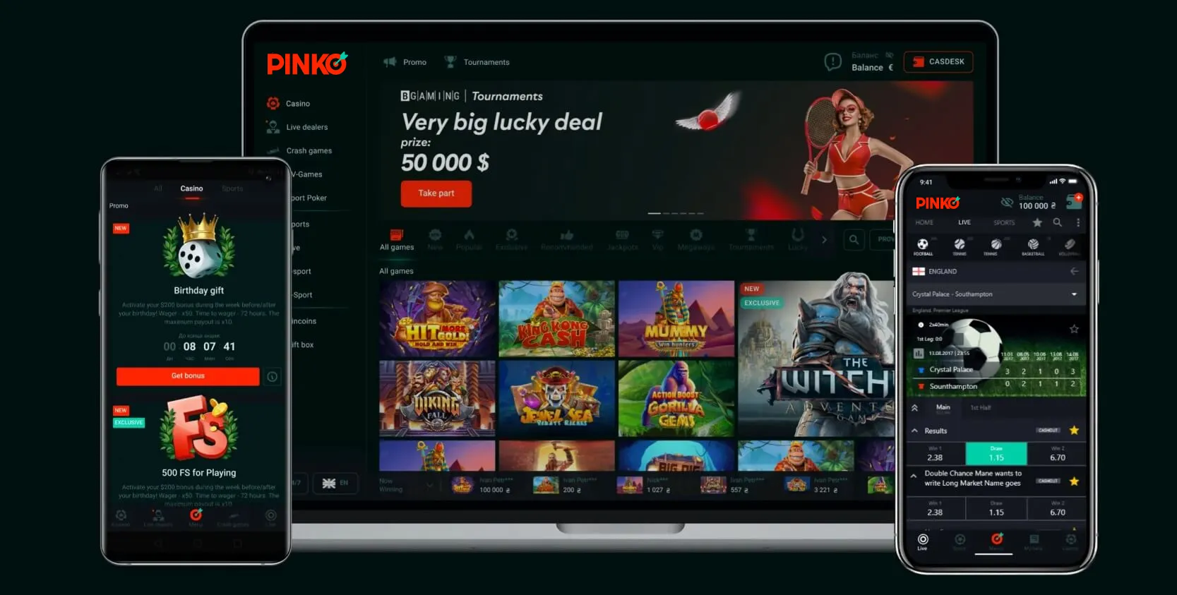 pinko casino banner